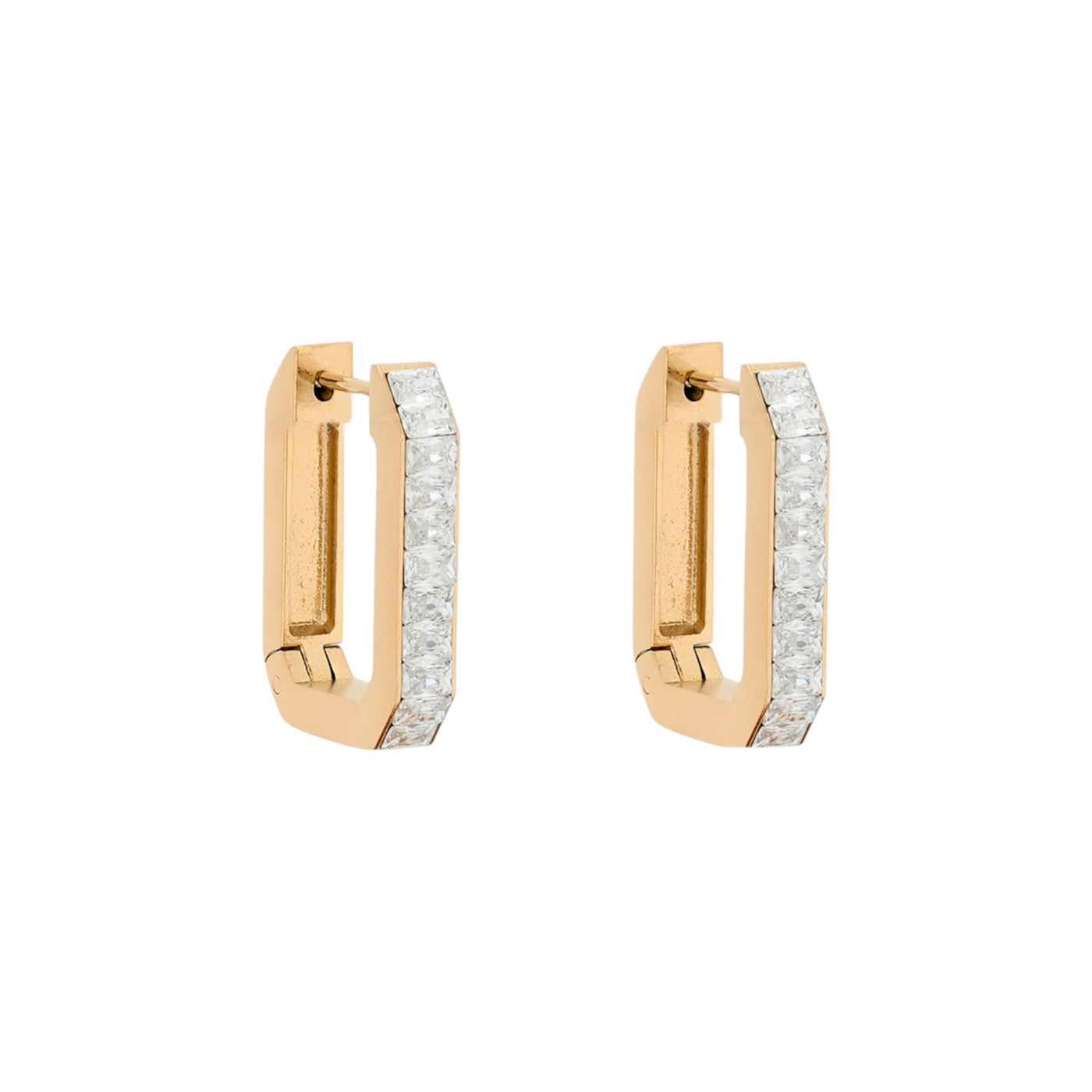 Aros rectangulares oro 