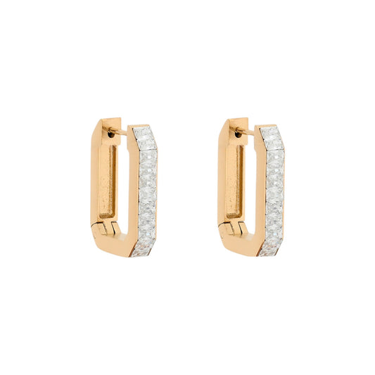 Aros rectangulares oro 