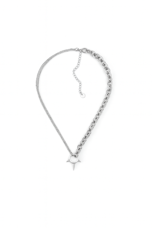 Collar pinchos plata 