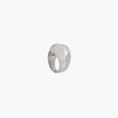 anillo oblique tipo sello irregular plata